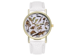 Reloj Analógico Unisex De Cuero Pu Para Parejas Con Dial Reptil (blanco)