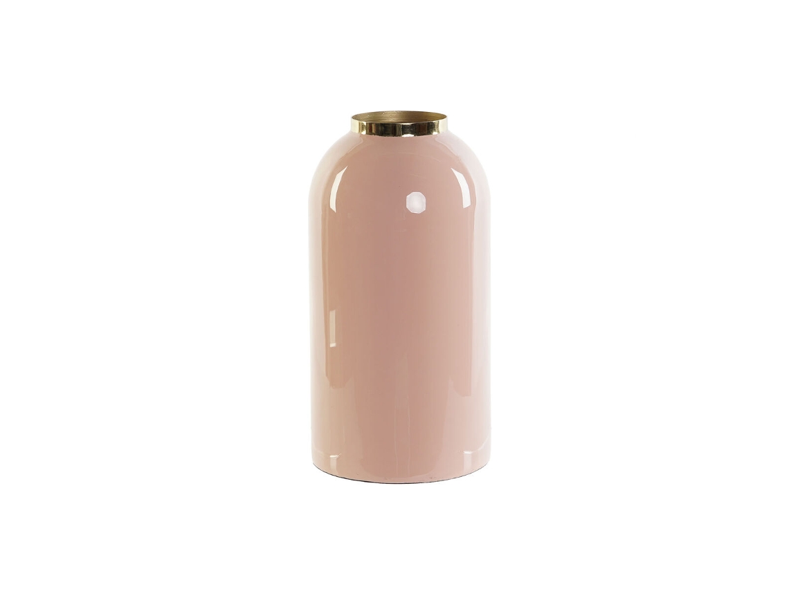 Vaso Dkd Decoração Da Casa Verde, Dourado Coral Ferro Lacado 13 X 13 X 25 Cm (2 Unidades)