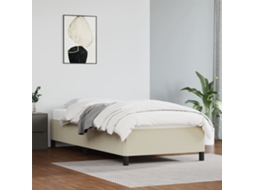 Estrutura De Cama 90x190 Cm Couro Artificial Cor Creme
