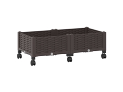 Conjunto 1 Vaso De Jardim Vidaxl Castanho Polipropileno (80 X 40 X 29 Cm)