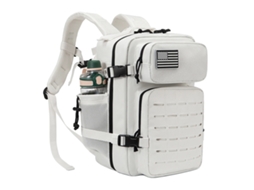 Mochila Tática De 25l Para Homens, Construção Durável, Suportes Duplos Para Copos, Branco