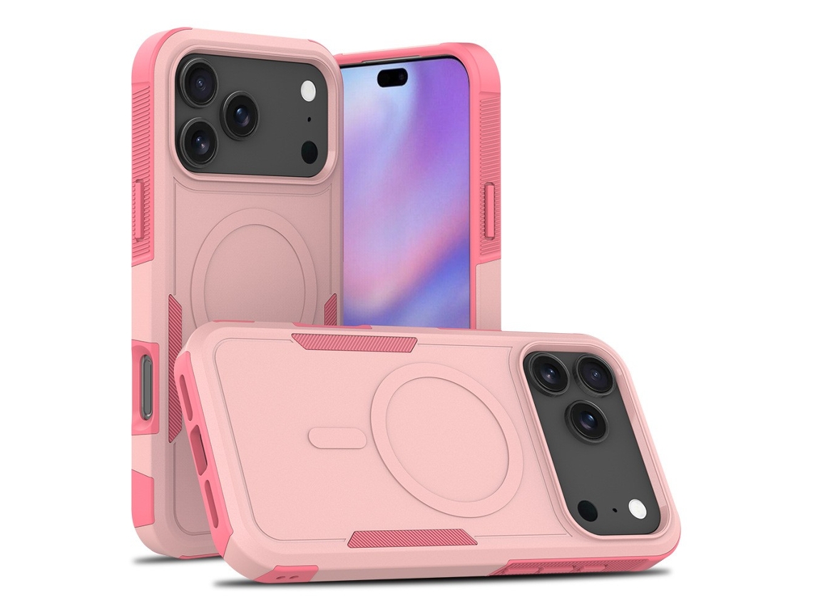 Compatível Com Iphone 17 Pro, Capa Magnética Com Cantos Acolchoados, Resistente A Quebras, Rosa Claro.