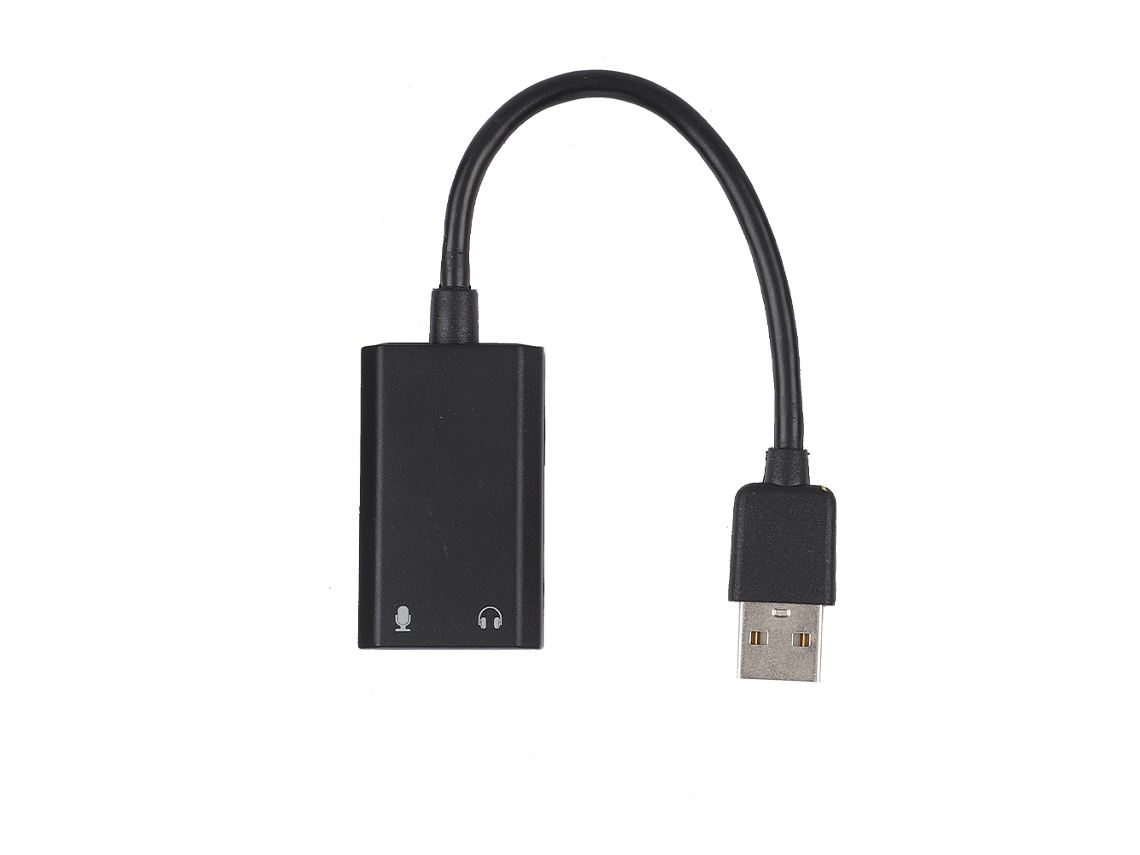 Cartão De Som Externo Usb2.0 Skt2-bk Com Entrada De Fone De Ouvido E Microfone Para Laptop E Desktop