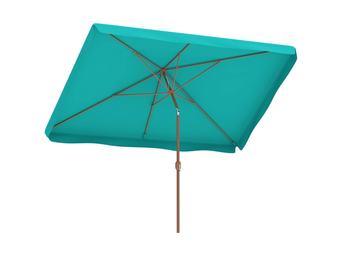 Guarda sol de Jardim 2x3 M com Abertura por Manivela, Inclinável e Proteção Uv 50+, Turquesa. CHEZMOI
