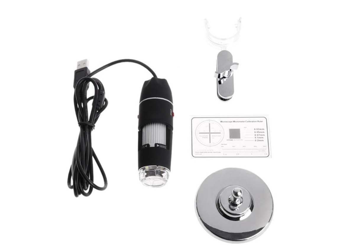Microscópio Digital Primerox 1600x Sem Fio Usb com 8 Led Portátil para Android e Ios | S/MARCA