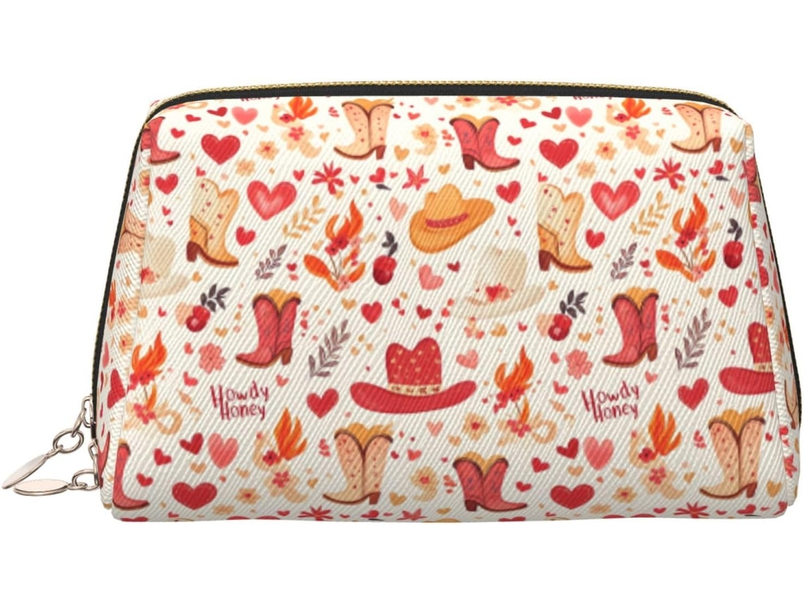 Nécessaire Feminina de Couro Estampa Chapéu Cowboy S/MARCA