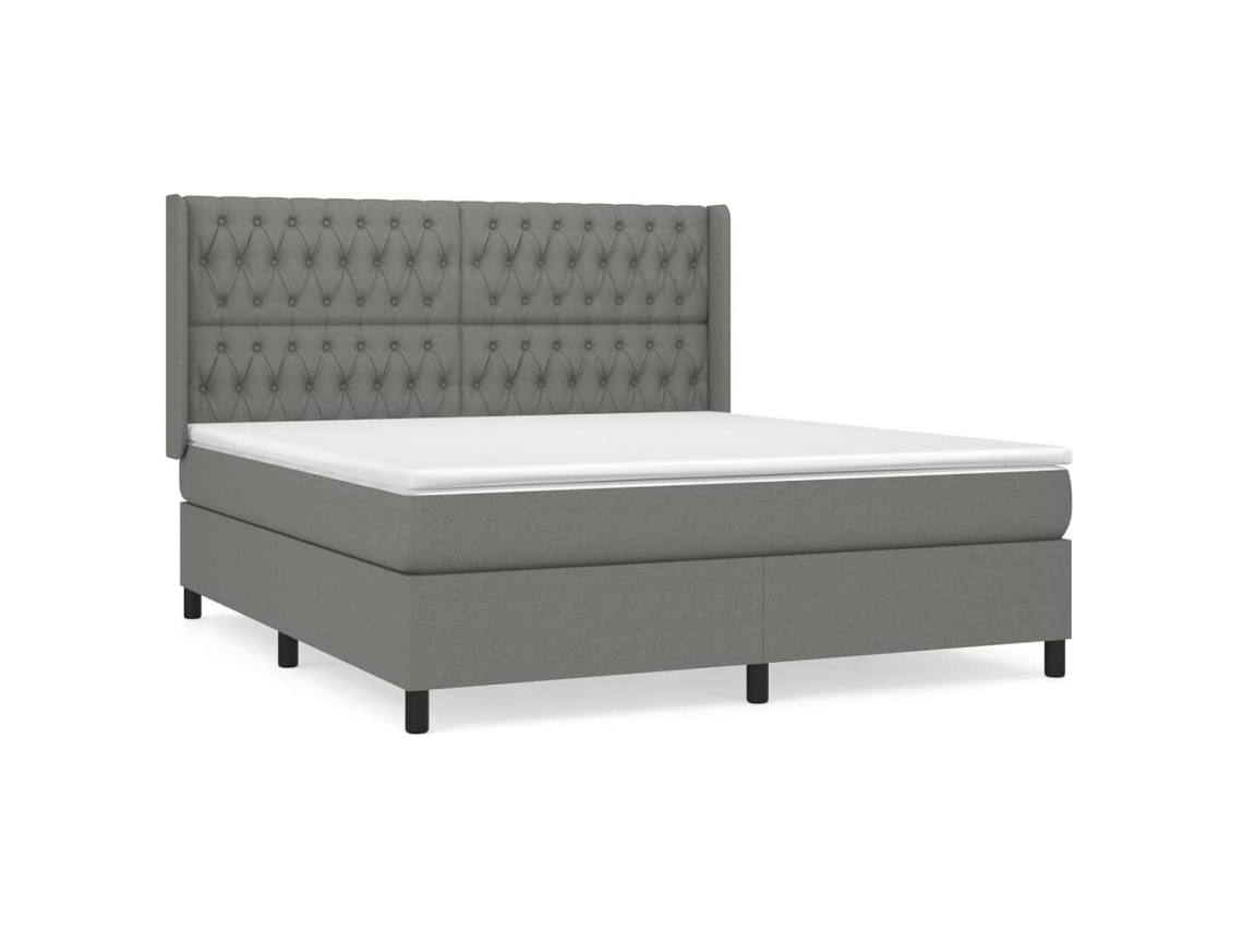 Cama com Molas/Colchão 180x200 Cm em Tecido Cinzento Escuro MAISON EXCLUSIVE