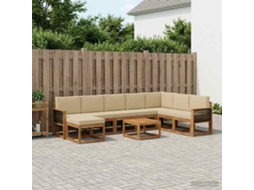 Vidaxl Conjunto De Sofás Para Exterior 9 Unid. Natural E Bege
