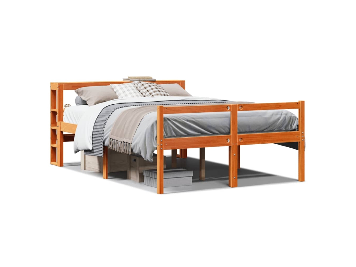 Bed Frame, Bed Frames Vidaxl Marrom Madeira (120 X 190 Cm)