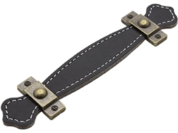 Puxadores De Gaveta Em Couro, Puxadores De Gaveta Em Couro Multicoloridos 96 128mm Preto, 96mm