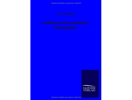 Livro Sichtbare und unsichtbare Bewegungen German Edition de Ha Lorentz (Alemão)