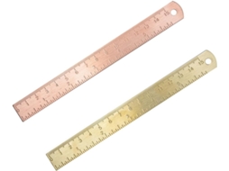 Lurelia Régua Metálica 2 Peças 15 Cm Com Escala Dupla E Durável Para Escritório