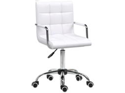 CADEIRA de escritório giratória, ajustável, estofada, branco S/MARCA