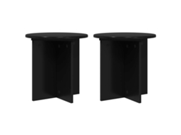 Conjunto 2 Suporte Moderno Para Plantas Vidaxl Preto Derivados De Madeira (40 X 40 X 40 Cm)