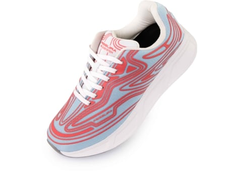 Tênis unissex Fessura Wmns Runflex 01 em branco, fumê, coral e água
