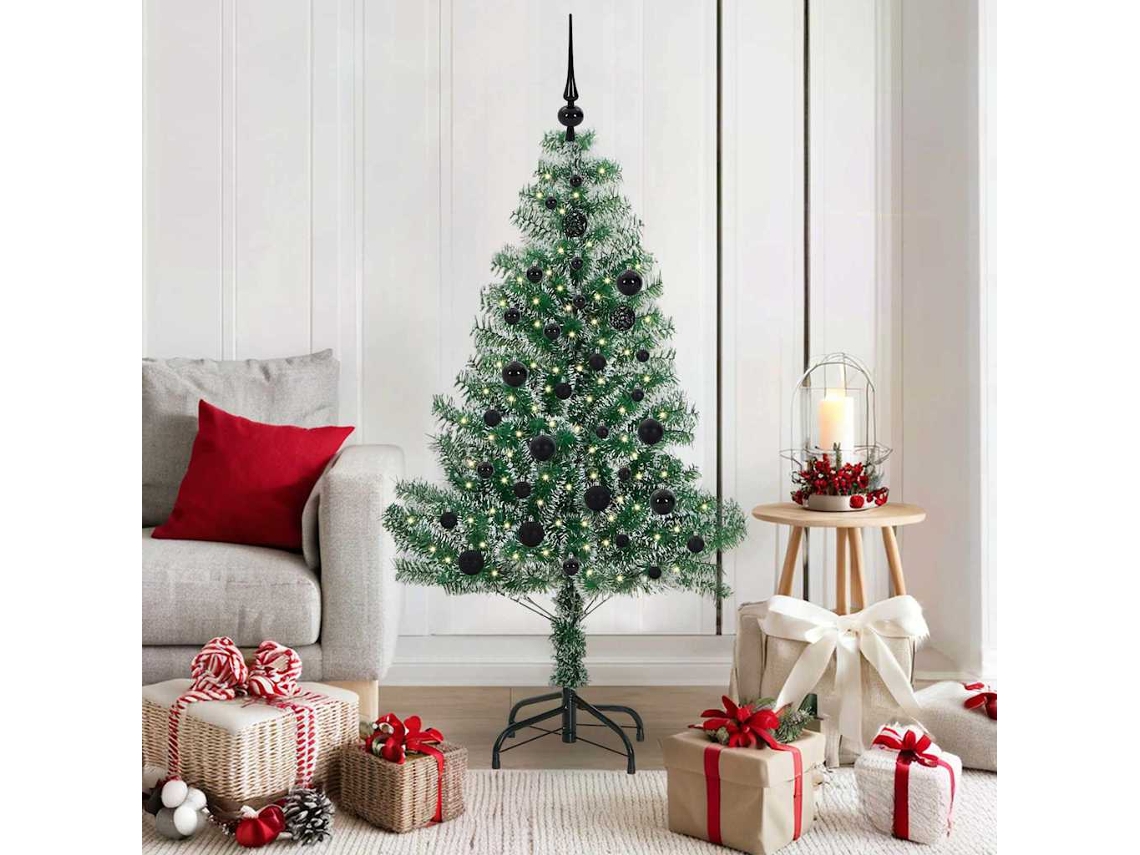 Vidaxl Árvore De Natal Artificial Coberta De Neve Com Luzes De Led
