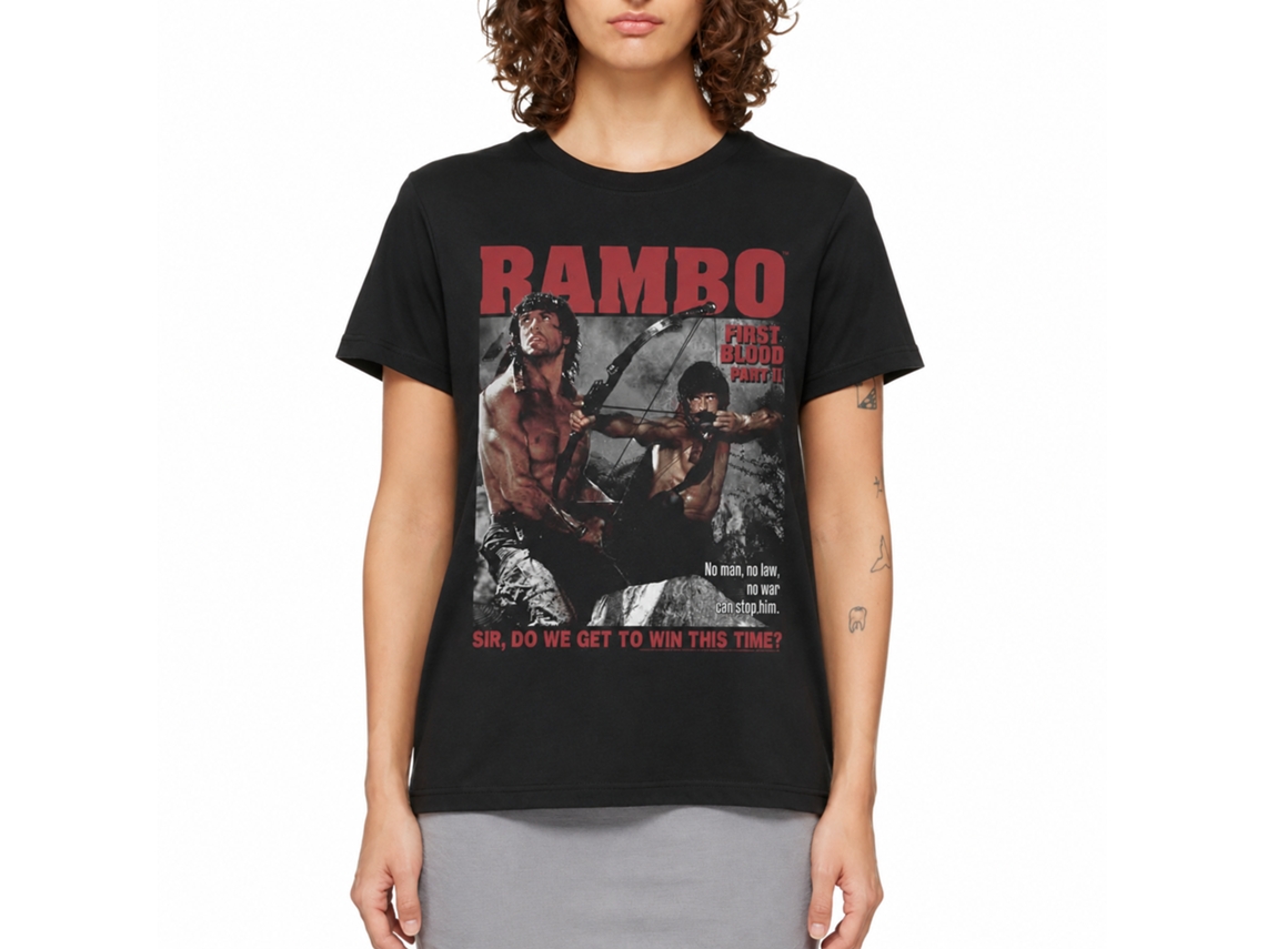 Rockinstone Rambo Win This Time Black T-shirt Size:m