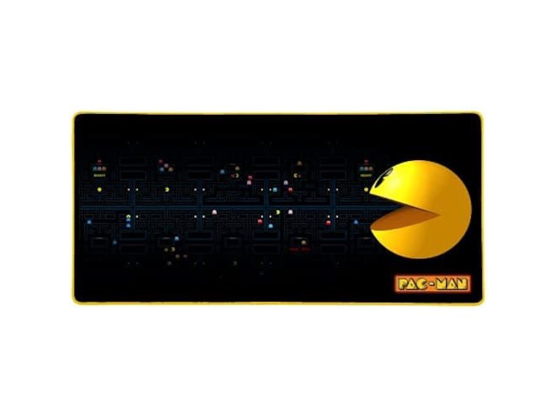 Tapete De Rato Para Jogos Konix Pac Man Xxl 90 X 46 Cm Base De Borracha Antiderrapante Preto E Amarelo