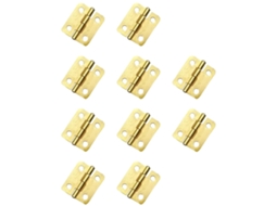 10-piece Set Of 18x16mm Gold Mini Metal Drawer Hinges, Small Cabinet Hardware (screws Included), Suitable For Dollhouses And Jewelry Boxes.