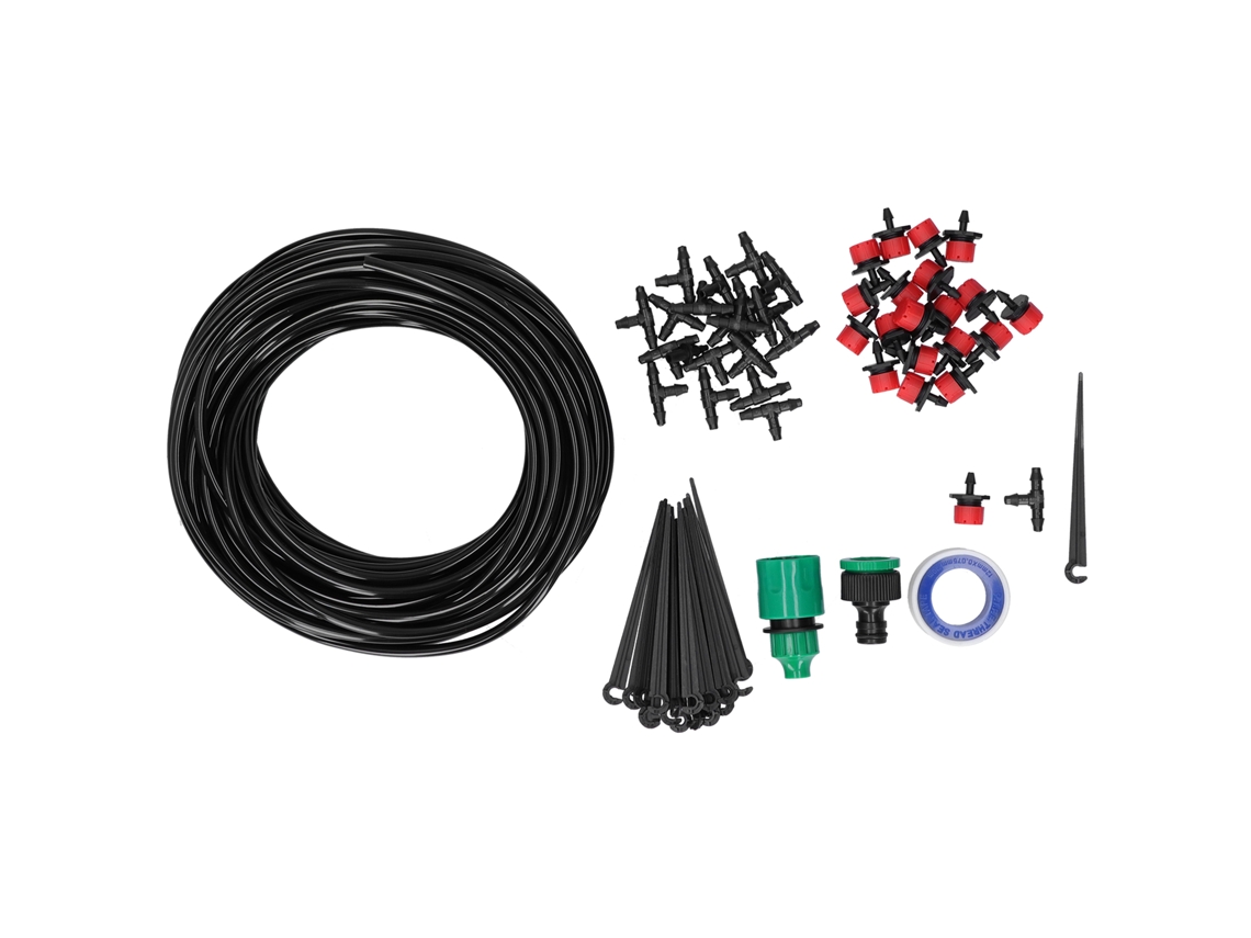 Kit De Irrigação Automática 20m Com Bicos Ajustáveis Para Jardim