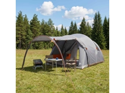 Vidaxl Tenda Túnel 370 X 275 X 210 Cm Cinza E Laranja Poliéster E Aço