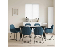 Vidaxl Cadeiras De Jantar 6 Unid. Veludo Azul 55 X 50 X 84 Cm