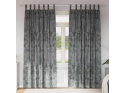 Vidaxl Cortinas De Veludo 2 Unid. Cinzeto 260 X 140 Cm Veludo