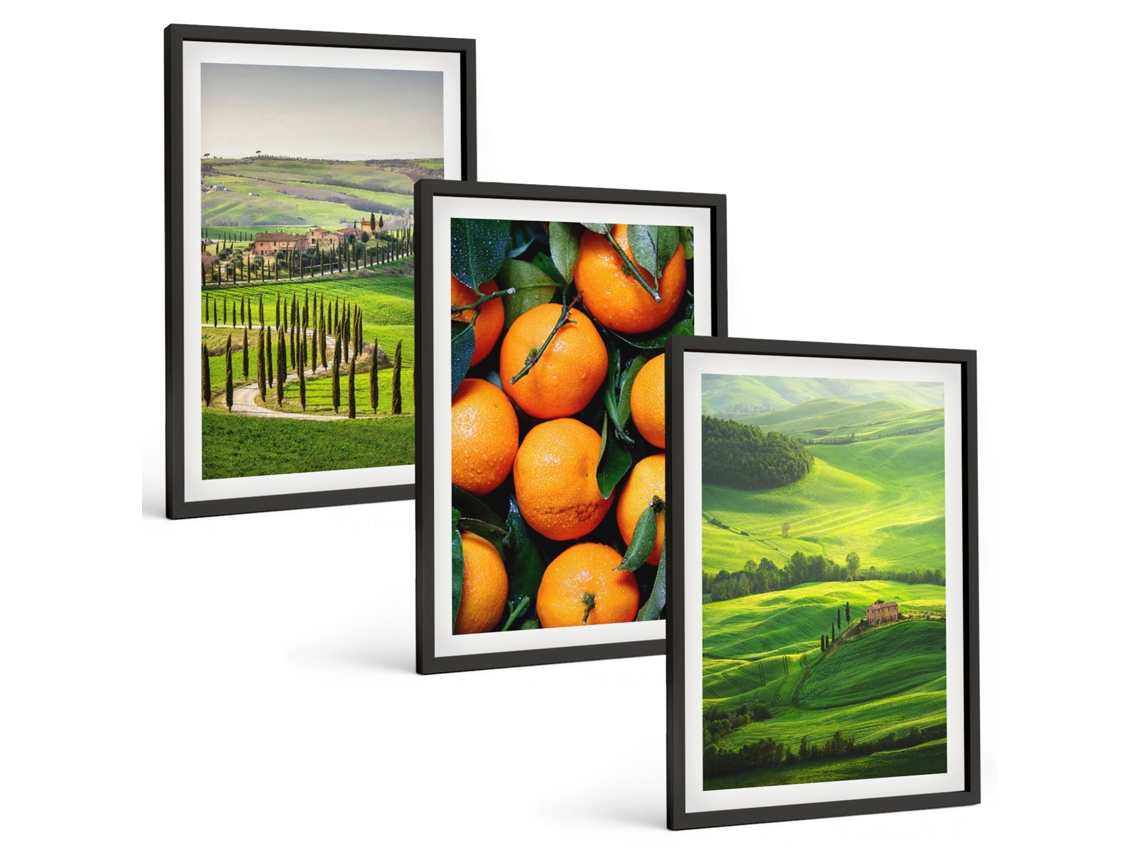 Conjunto De Pinturas Paisagem Rural, Itália, Laranjas Espelharte (3 Peças 40x60 Cm)