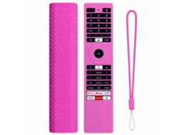 Capa De Silicone Rosa Para Comando De Tv Compatível Com Toshiba Série Ct-erf, Antipoeira E Fosforescente_dae