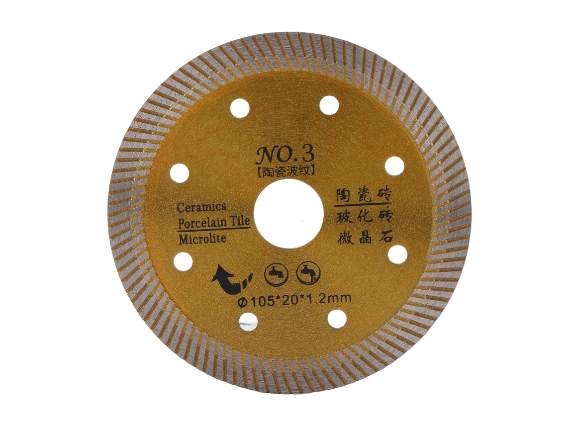 Disco de serra diamantado para cortar concreto, granito, mármore, azulejo e pedra (dourado)