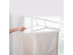 Cabide ajustável extra grande retrátil antiderrapante à prova de vento para secagem de roupas branco | S/MARCA