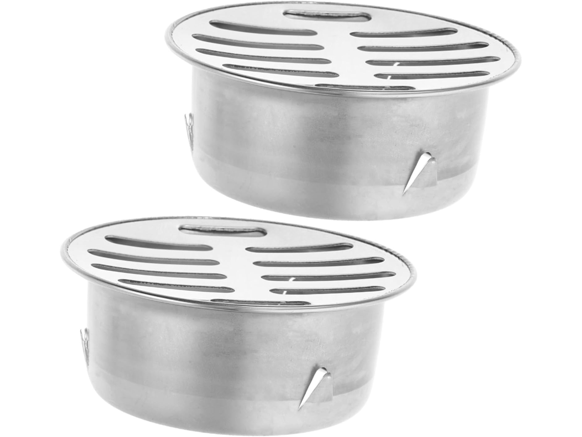 Sherchpry Conjunto De 2 Tampas Redondas Aço Inoxidável Para Ralo Chão,