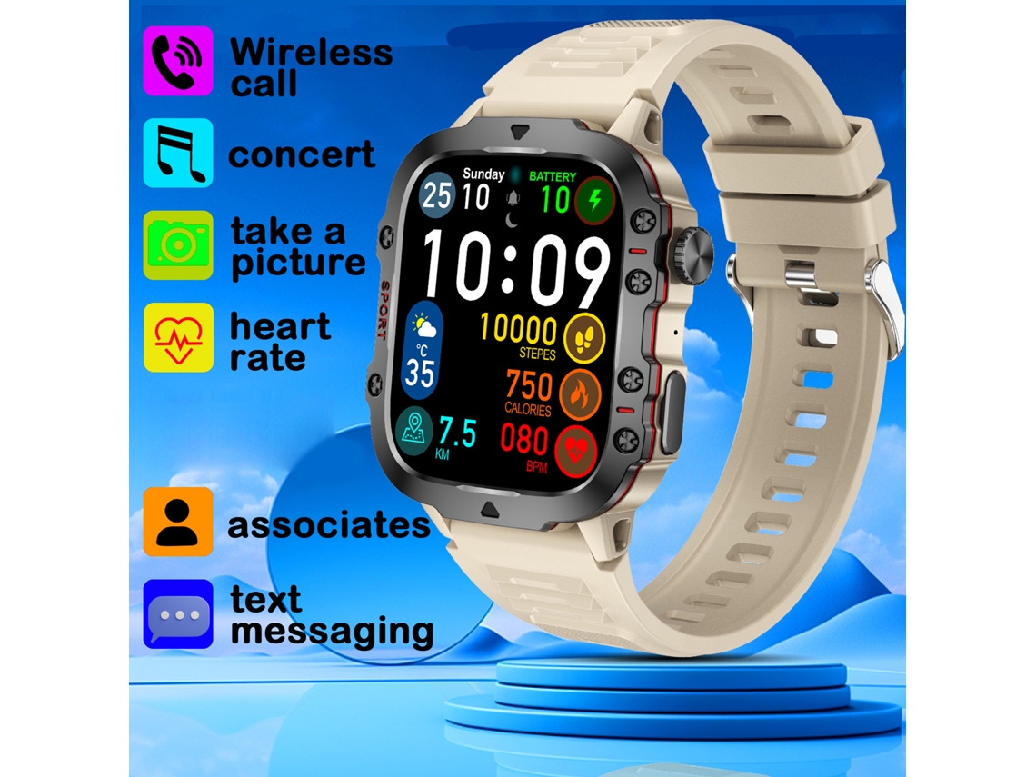 Relógio inteligente com pulseira compatível com app Bluetooth EOOCOO