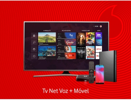 Pacote TV VODAFONE Fibra 4 Infinity VBoxPro 4K (170 Canais - 200 Mbps - Ilimitado 10 Mbps Móvel)