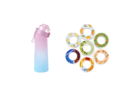 Garrafa de água de rosas com gradiente e 7 cápsulas aromáticas, 650ml, ideal para camping e esportes, June Brilvibera