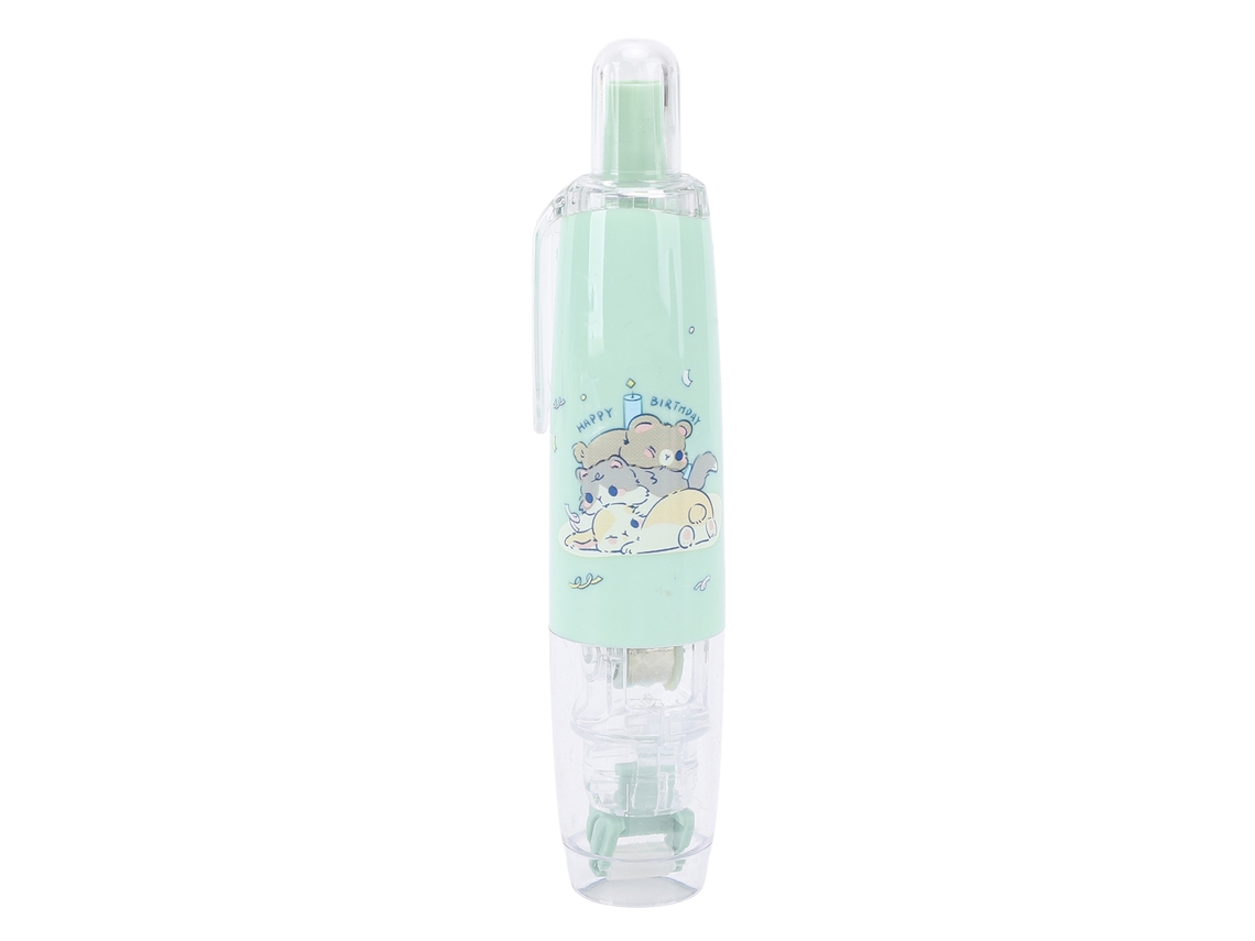 Rodillo De Cinta Doble Cara Retrátil Rellenable Cr-545 Verde Para Manualidades