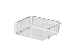 Organizador de Mesa Transparente Empilhavel para Materiais Escolares e Papéis 26.5x20.2x8cm