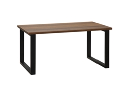Mesa De Centro Retangular Industrial Com Pés De Metal E Tampo De Madeira 100x60x50 Cm Para Sala De Estar Moderna