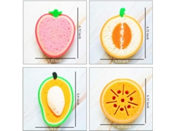 Conjunto de 4 Esponjas Lavar Louça, Esponja de Cozinha Grossa em Formato Fruta, Esponja para Lavar Louça na Cozinha BRILVIBERA