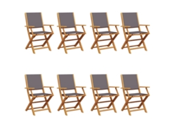 Maison Exclusive - Cadeiras Jardim Dobráveis 8 Pcs Tecido/madeira Maciça Antracite