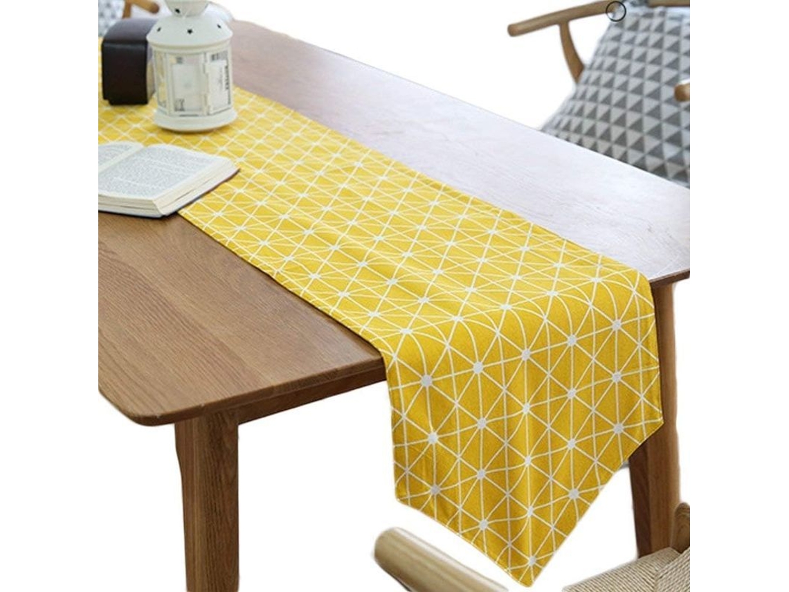 Mantel De Algodón Lino, Amarelo, 30x200 Cm, Simples, Decoração De Cozinha E Lar, Interior E Exterior