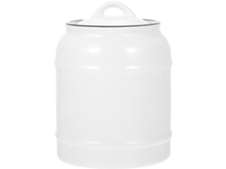 Pote De Cerâmica Para Alimentos Com Tampa Hermética, Branco, 1 Unidade, Ideal Para Armazenar Chá Na Despensa E Cozinha