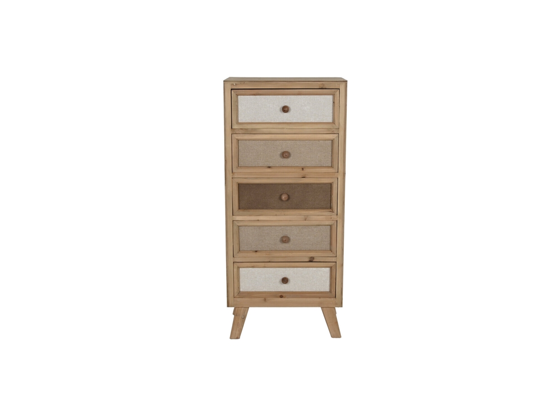 Chiffonier de Abeto em Linho 48x35x106cm ALEXANDRA HOUSE LIVING