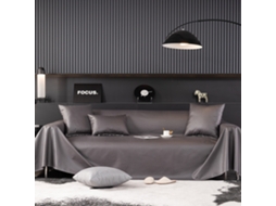 Protetor de Almofada de Sofá com Capa de Assento Antiderrapante Cinza Escuro-210X280Cm LUUCOZK