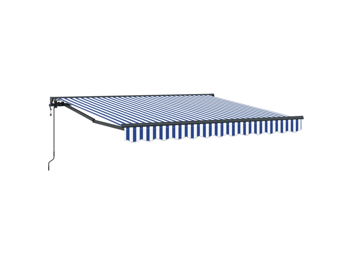 Conjunto 1 Toldo Retrátil Vidaxl Azul Alumínio (350 X 250 Cm)
