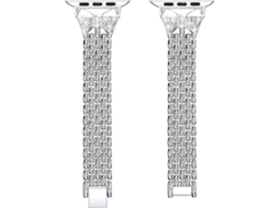 Bracelete Apple Watch 42, 44 mm WJS Metal Prateado