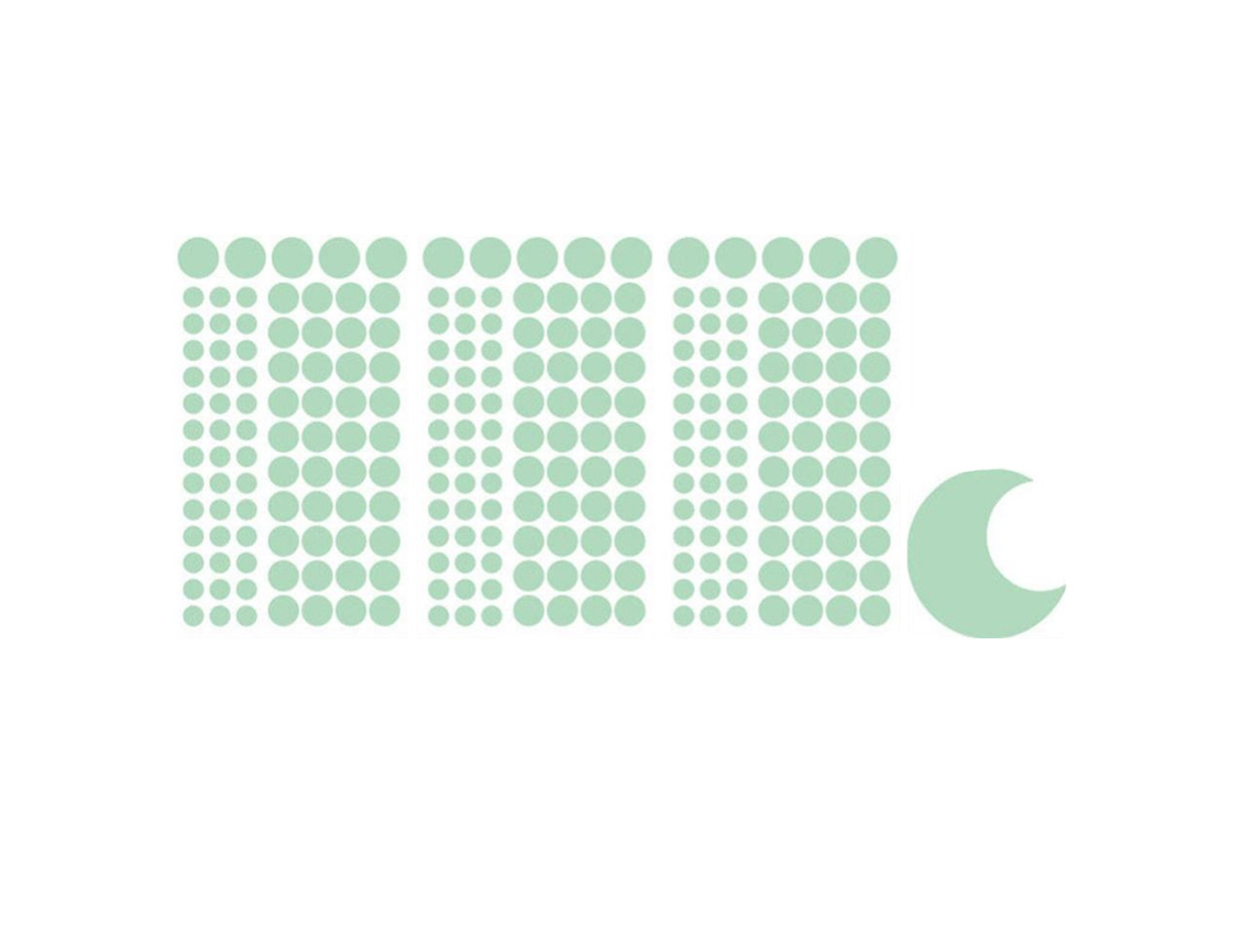 Adesivos Decorativos De Lua Com Pontos Luminosos (fosforescentes, Autoadesivos, Fáceis De Aplicar) Eoocoo