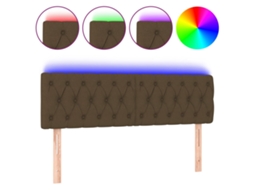 Cabeceira de Cama com Luzes Led Tecido Castanho MAISON EXCLUSIVE (160x7x78 cm)
