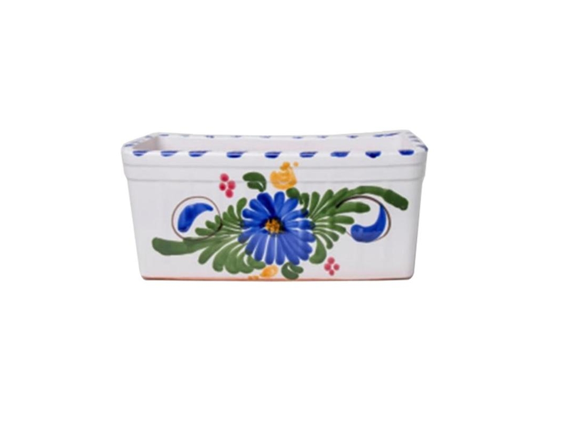 Jardinera ceramica flor 80x20 cm