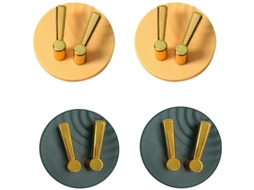 Suporte para escova de dentes LINJOU, parede, organizador, 4 unidades, amarelo e azul